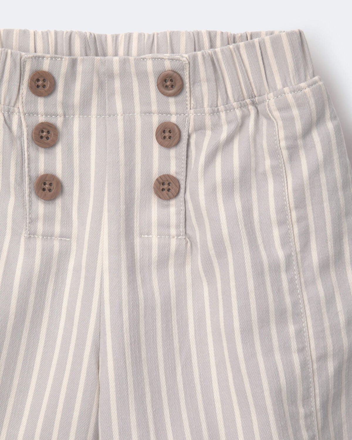 Toddler Girl Sailor Pant in Stripes - Cream/Grey - Image 5