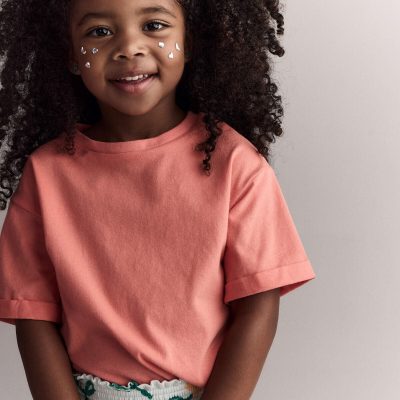 Toddler Rolled Cuff Tee - Coral