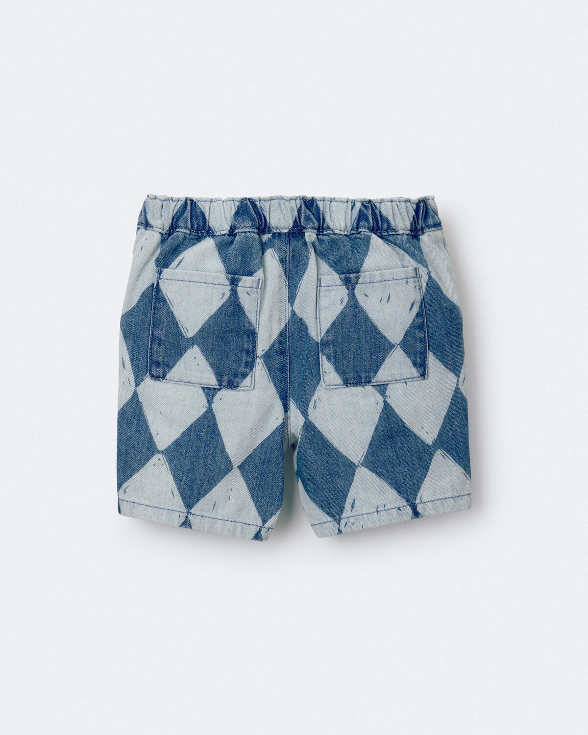 Toddler Boy Bermuda Shorts in Diamond Denim Print - Image 6