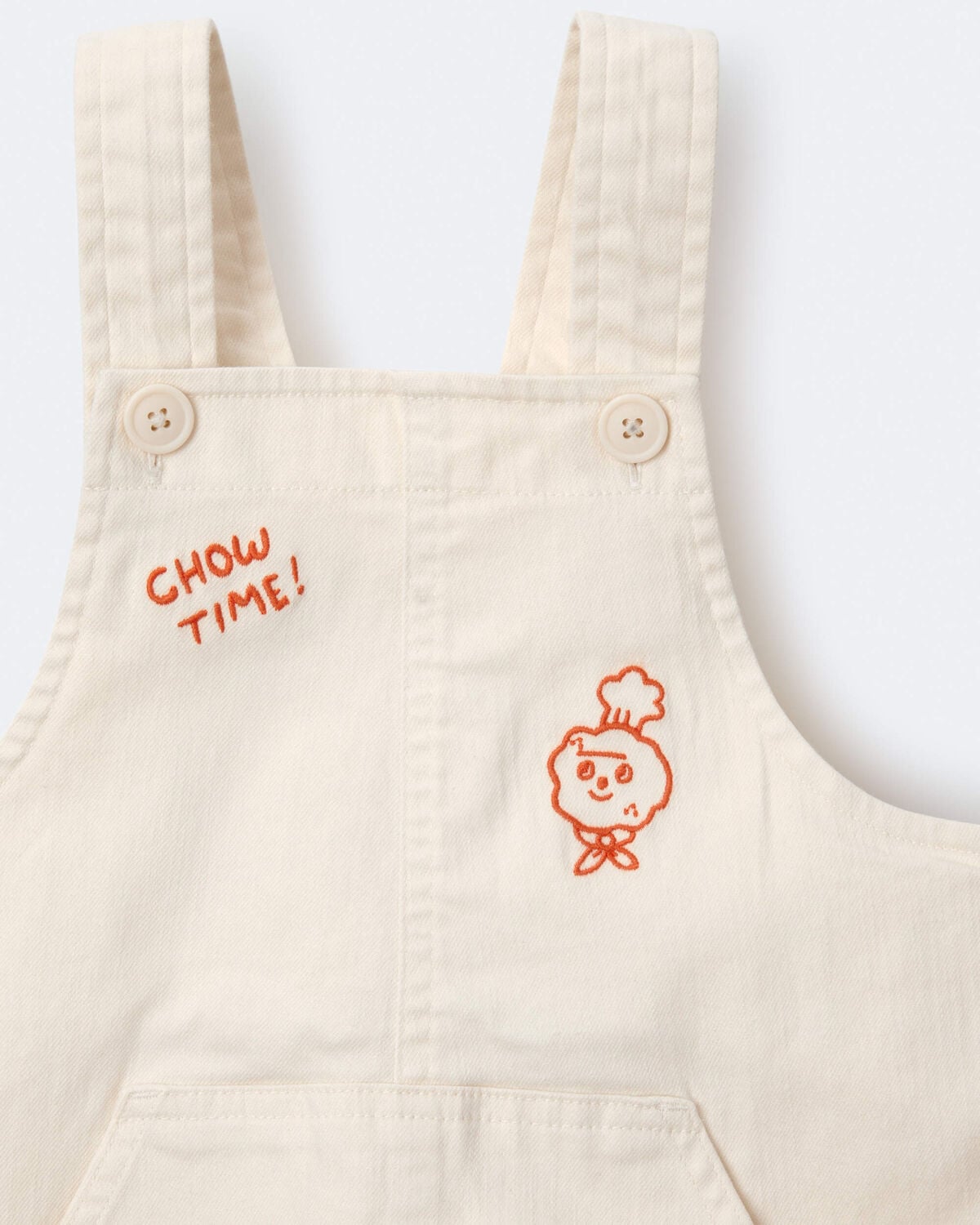 Toddler 'What's Cooking' Overall with Kanga Pocket - Cream - Image 6