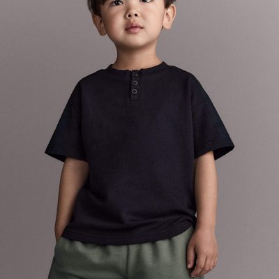 Toddler Boy Henley Tee - Black