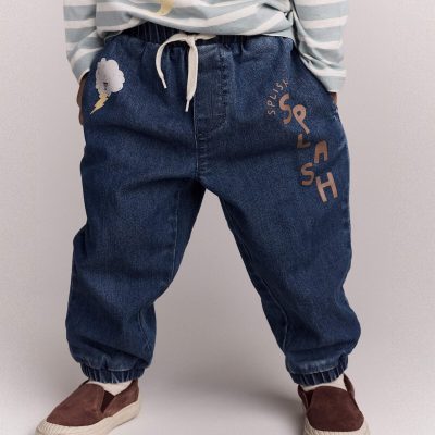 Toddler 'Splish, Splash' Jogger Pant in Denim - Blue
