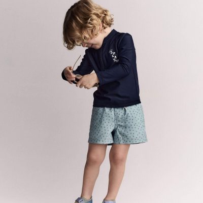 Toddler Boy 'Splish Splash' Half-Zip Long-Sleeve Rashguard - Navy
