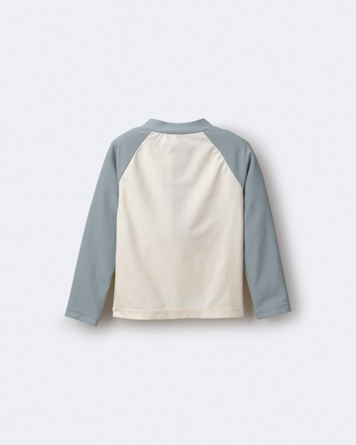 Toddler Boy Hang Out, Have Fun' Half-Zip Long-Sleeve Rashguard - Pale Blue/Cream - Image 4