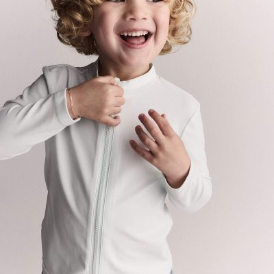 Toddler Full-Zip Long-Sleeve Rashguard - Light Blue
