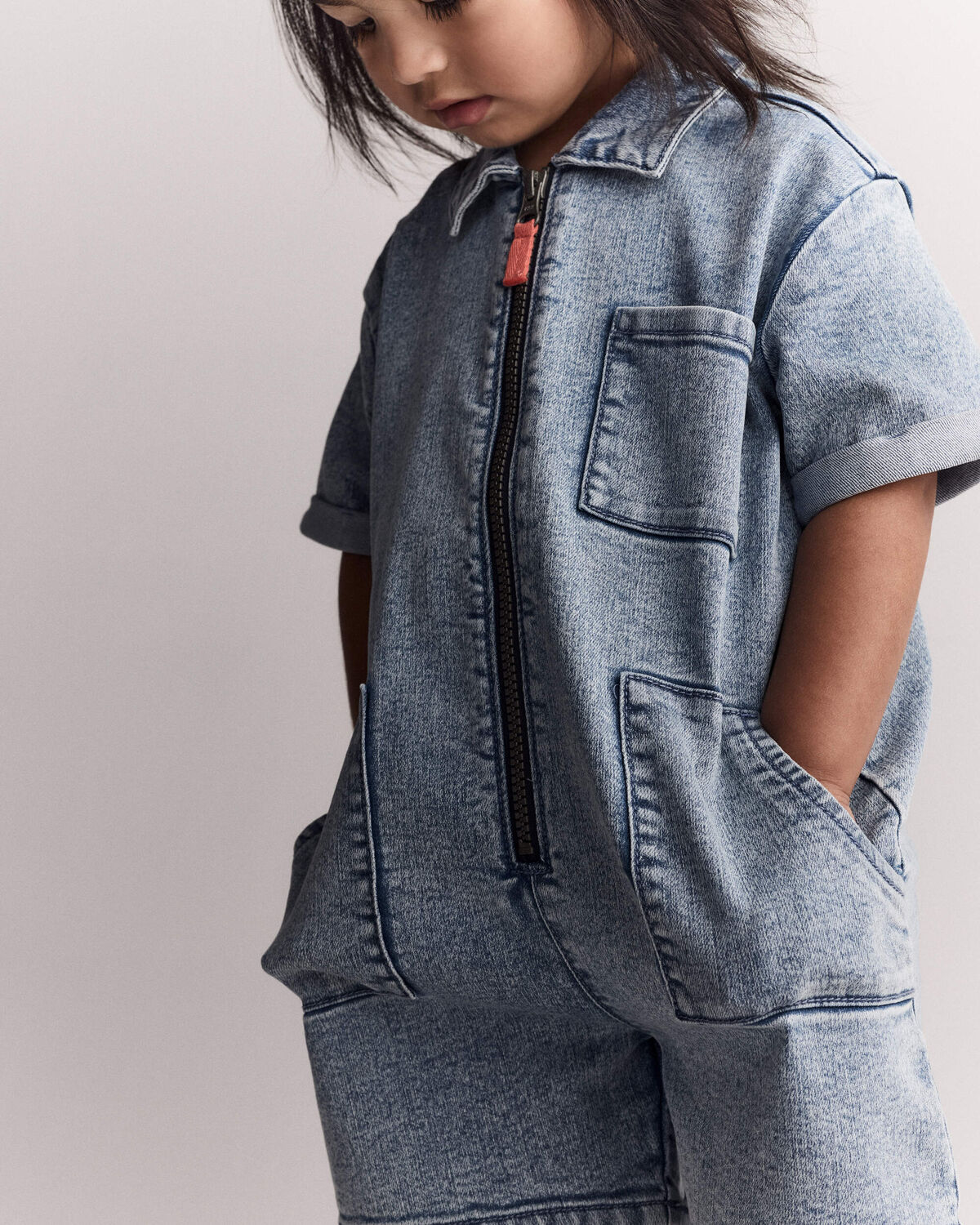 Toddler Girl Day Out™ Romper in Denim - Image 3