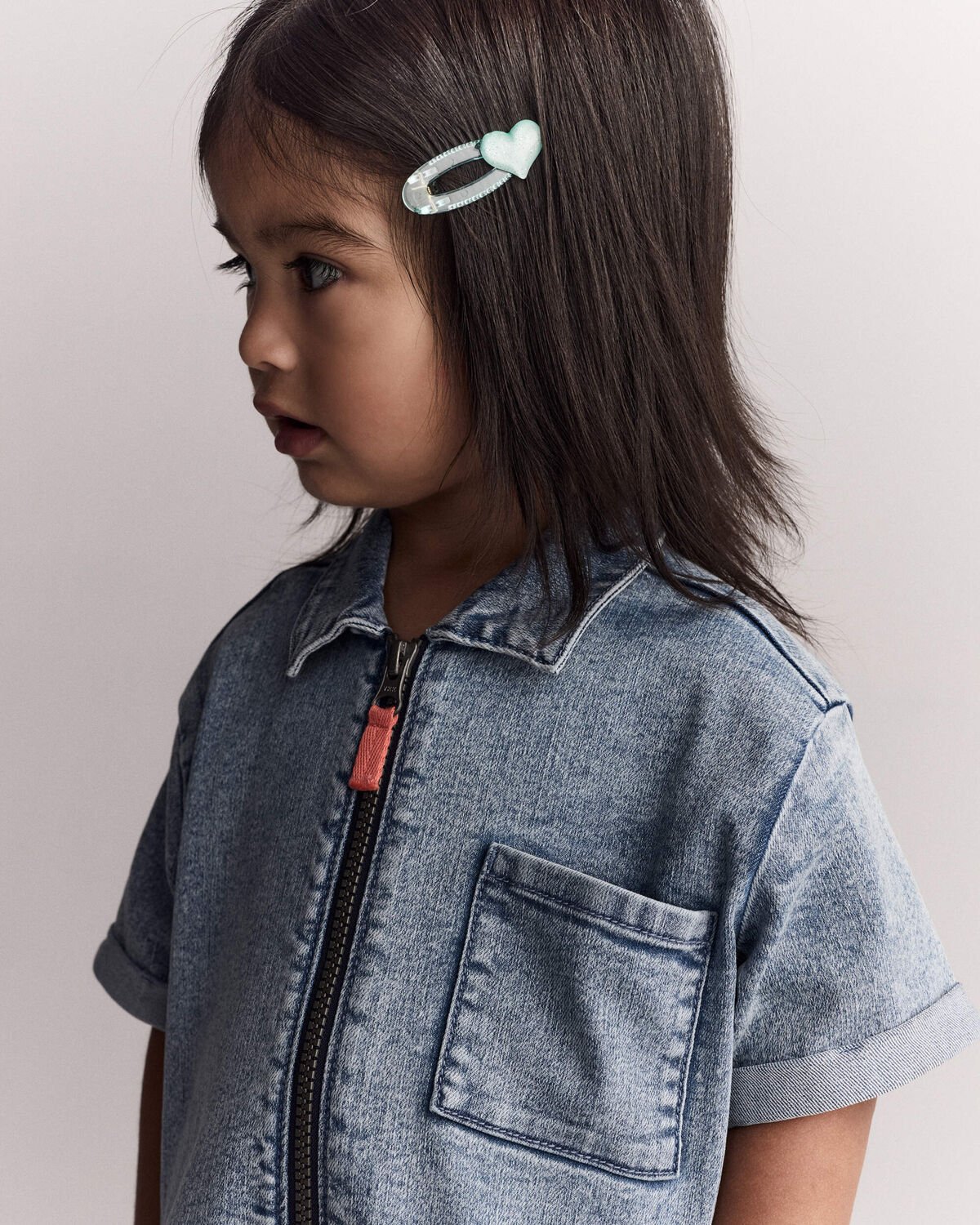 Toddler Girl Day Out™ Romper in Denim - Image 6