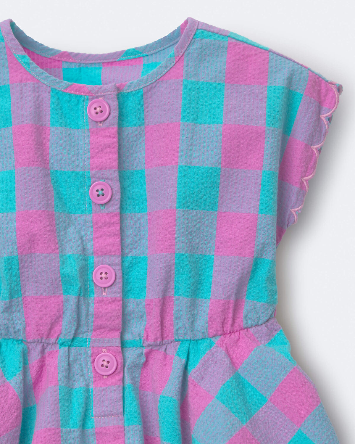 Toddler Girl Avenue Twirl™ Gingham Scalloped Dress - Purple/Blue - Image 6