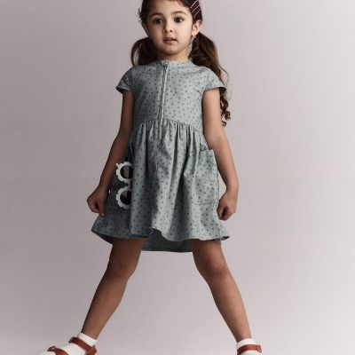 Toddler Girl Laura Dress with Pockets - Pale Blue