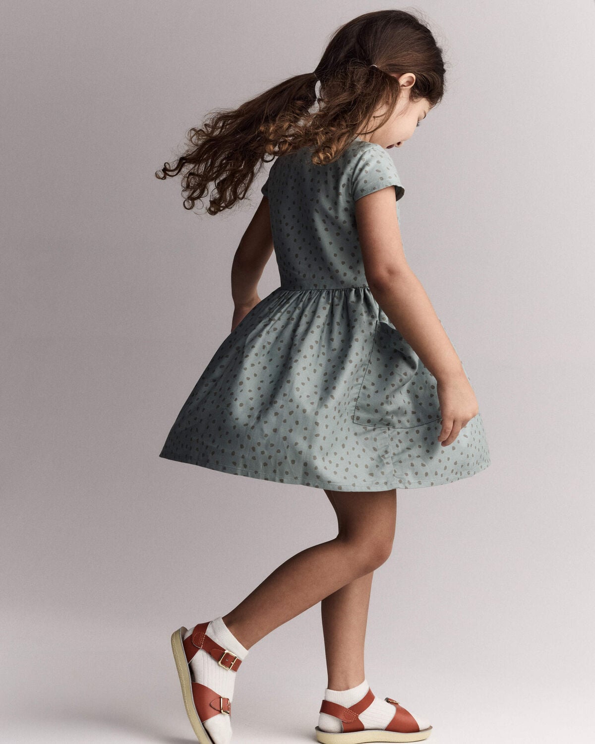 Toddler Girl Laura Dress with Pockets - Pale Blue - Image 3