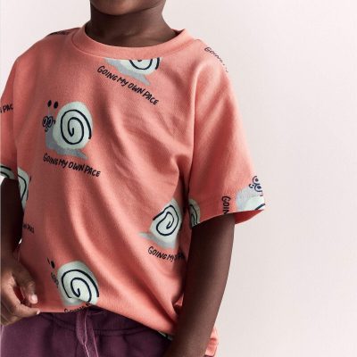 Toddler Boy Snail Dolman Tee - Orange