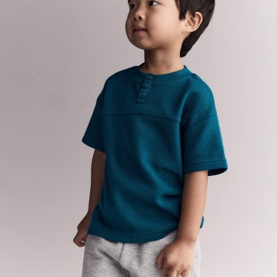 Toddler Boy Henley Tee - Teal
