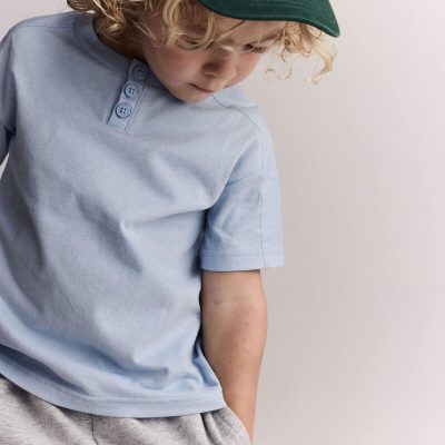 Toddler Boy Henley Tee - Blue