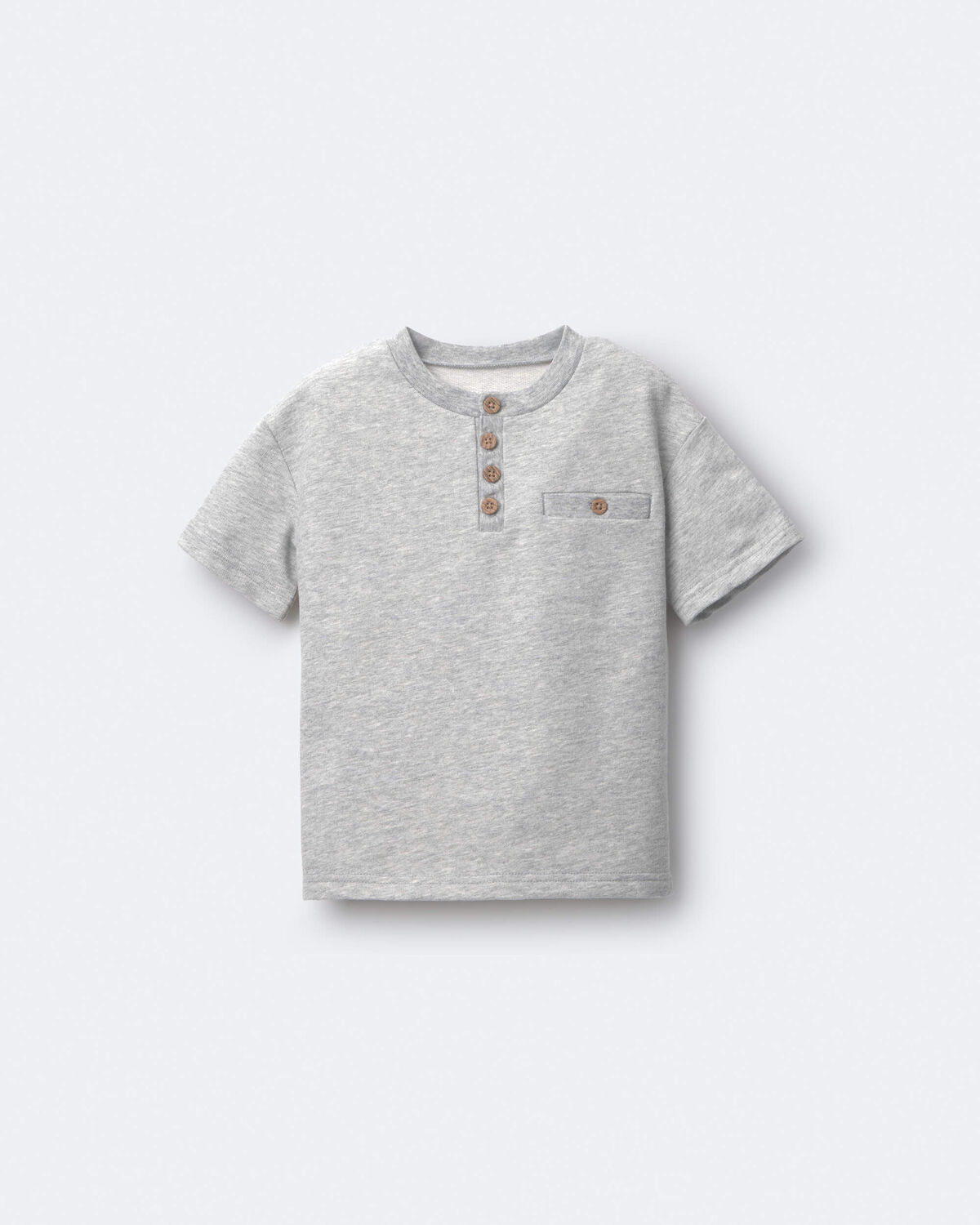 Toddler Boy Button-Front Tee - Grey - Image 2