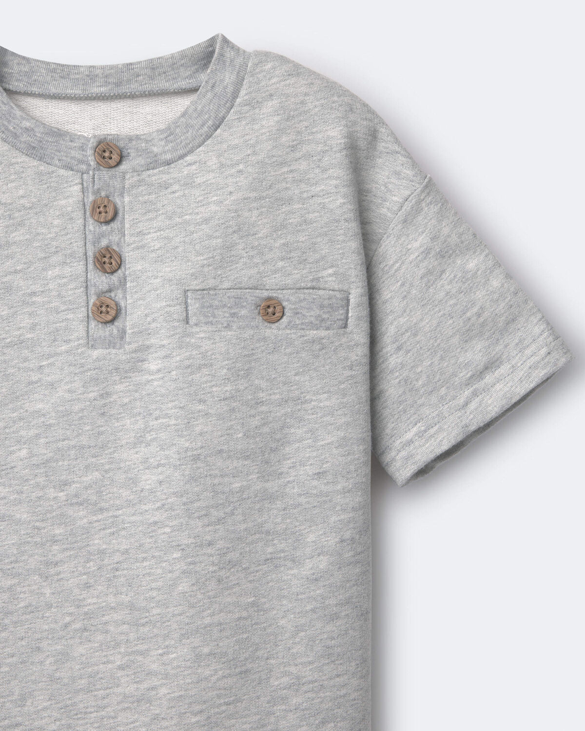 Toddler Boy Button-Front Tee - Grey - Image 4