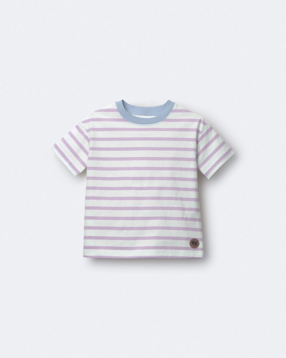 Toddler Relaxed Tee in Stripes- Blue/Purple - Image 2