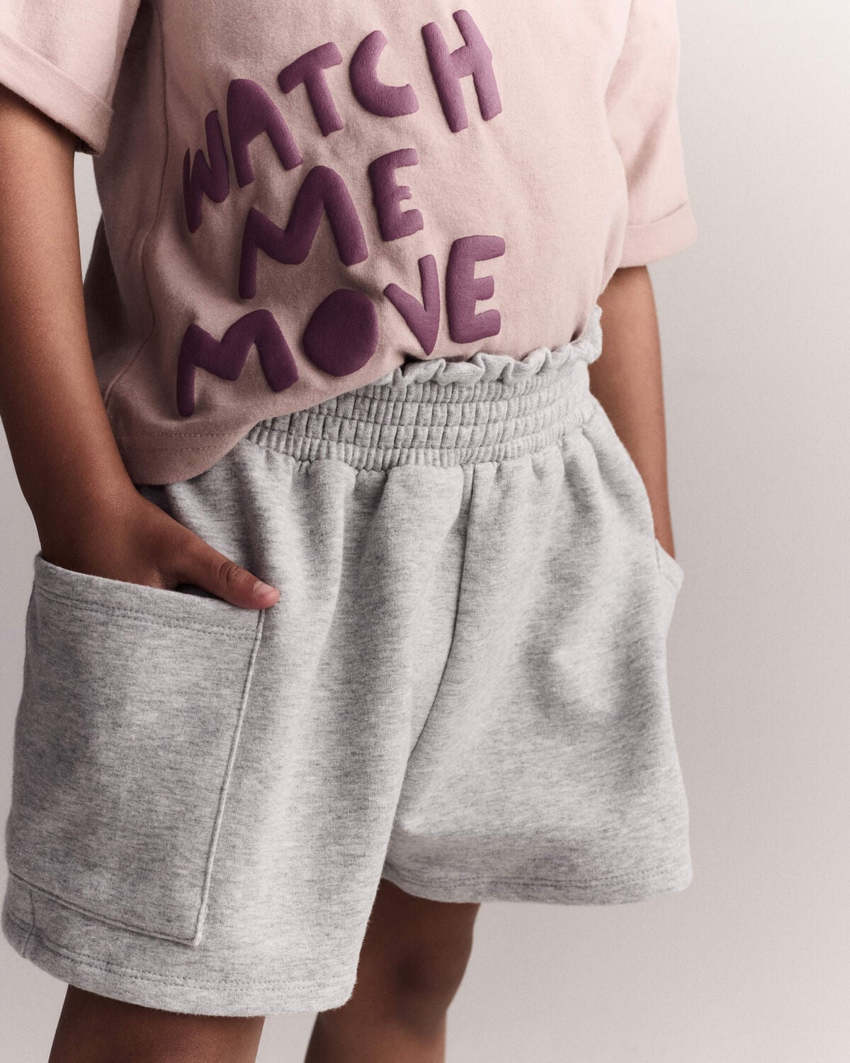 Toddler Girl Fleece Swing Shorts with Pockets - Heathered Grey