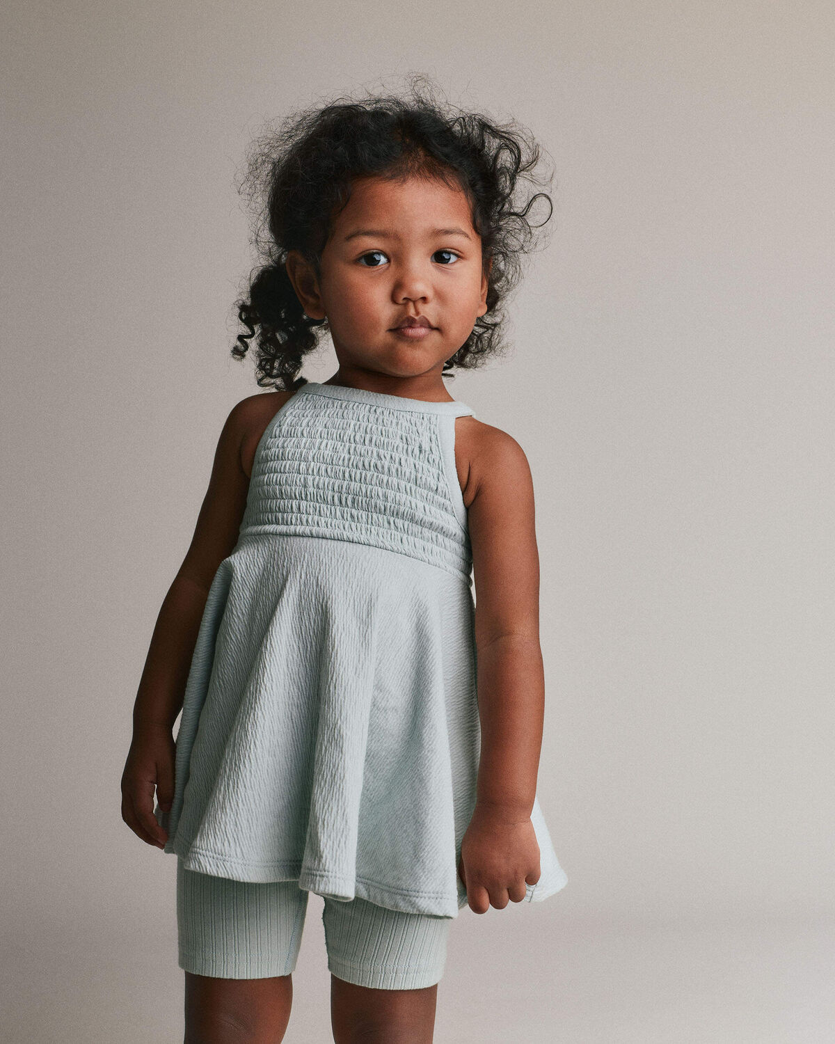 Toddler Girl Brooklyn Bike Shorts - Light Blue - Image 4