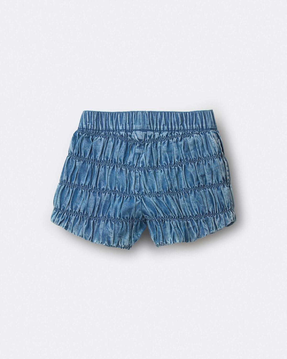 Toddler Girl Ruched Shorts in Chambray - Image 6