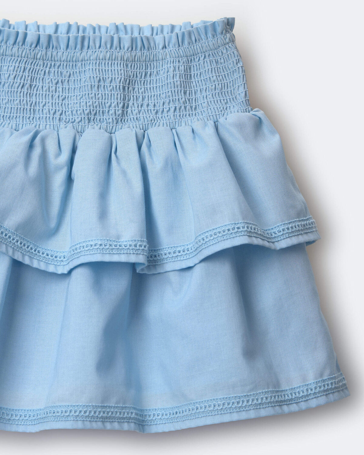 Toddler Girl Smocked Tiered Skirt - Blue - Image 6