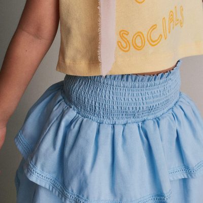 Toddler Girl Smocked Tiered Skirt - Blue