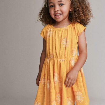 Toddler Girl Avenue Twirl™ Dress in Sunny Life Print - Golden Yellow