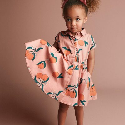 Toddler Girl Avenue Twirl™ Dress in Clementine Grove Print - Light Pink