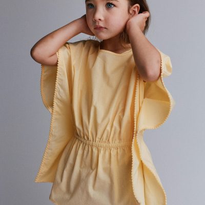 Toddler Girl Pom-Pom Swim Coverup - Yellow