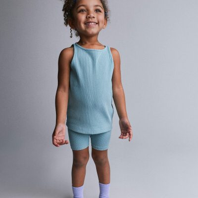 Toddler Girl Brooklyn Bike Shorts - Pale Blue