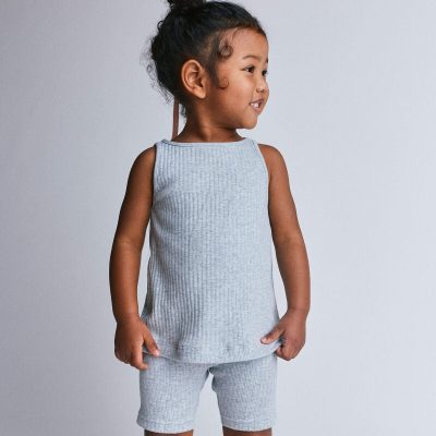 Toddler Girl Ribbed Playtime Tank Top - Heather Grey