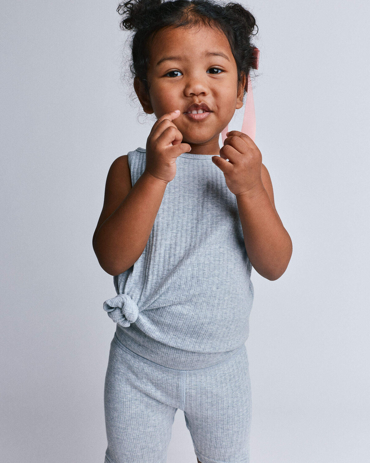Toddler Girl Brooklyn Bike Shorts - Heather Grey - Image 3