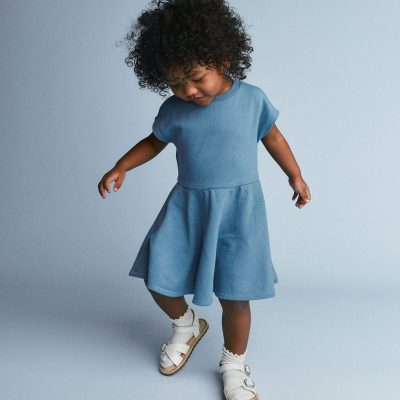 Toddler Girl French Terry Drop-Waist Dress - Blue