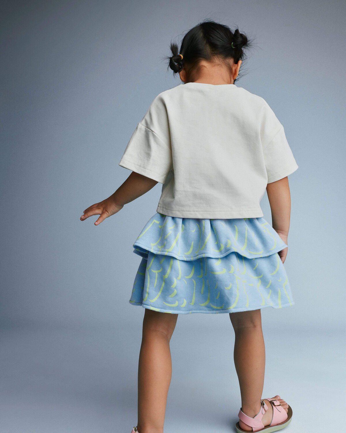 Toddler Girl 'Field Day' Breezy Top in Hopscotch Print - Cream - Image 4