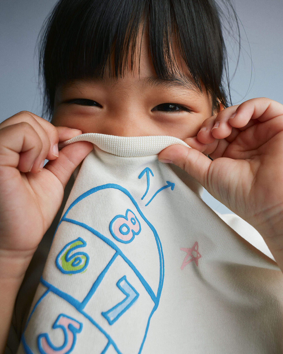 Toddler Girl 'Field Day' Breezy Top in Hopscotch Print - Cream - Image 5