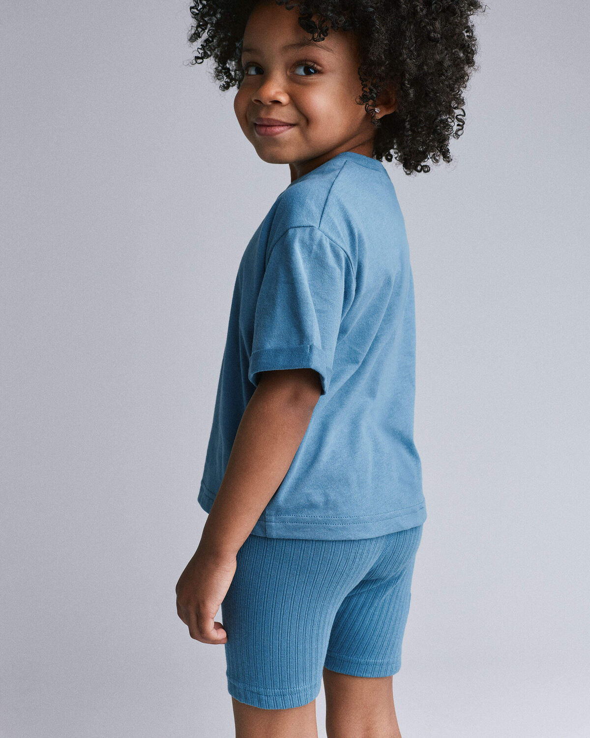 Toddler Girl Brooklyn Bike Shorts - Blue - Image 3