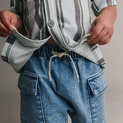 Toddler Boy Cargo Shorts in Denim