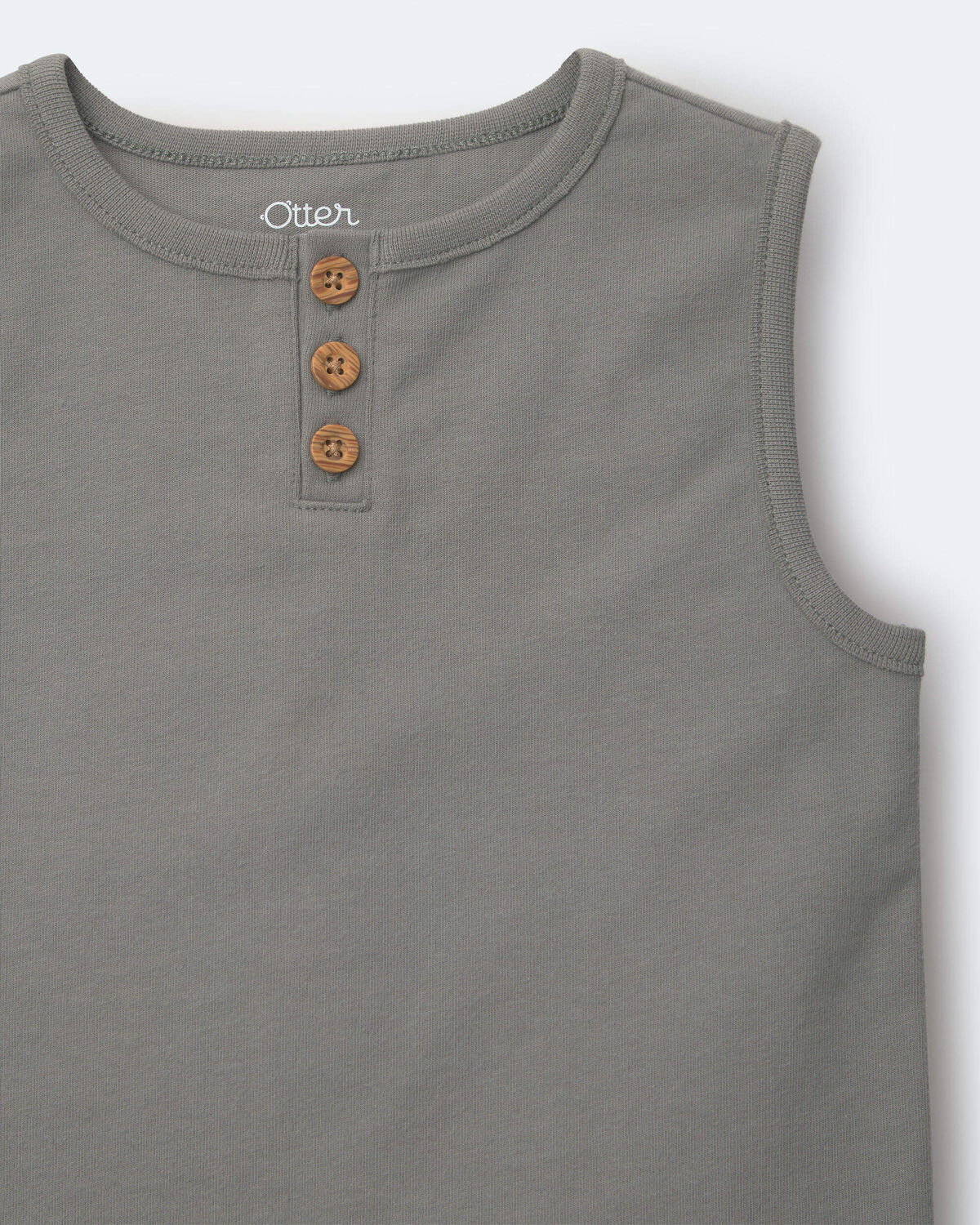 Toddler Boy Henley Tank - Grey - Image 5