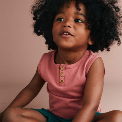 Toddler Boy Henley Tank - Rose