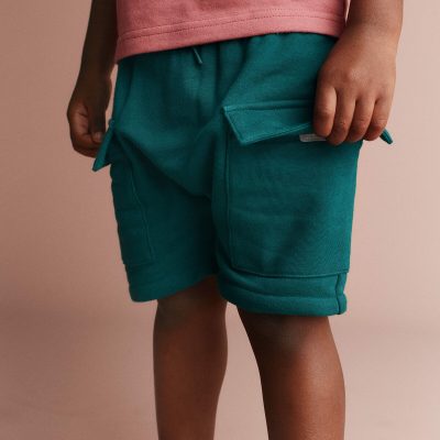Toddler Boy French Terry Cargo Shorts - Green