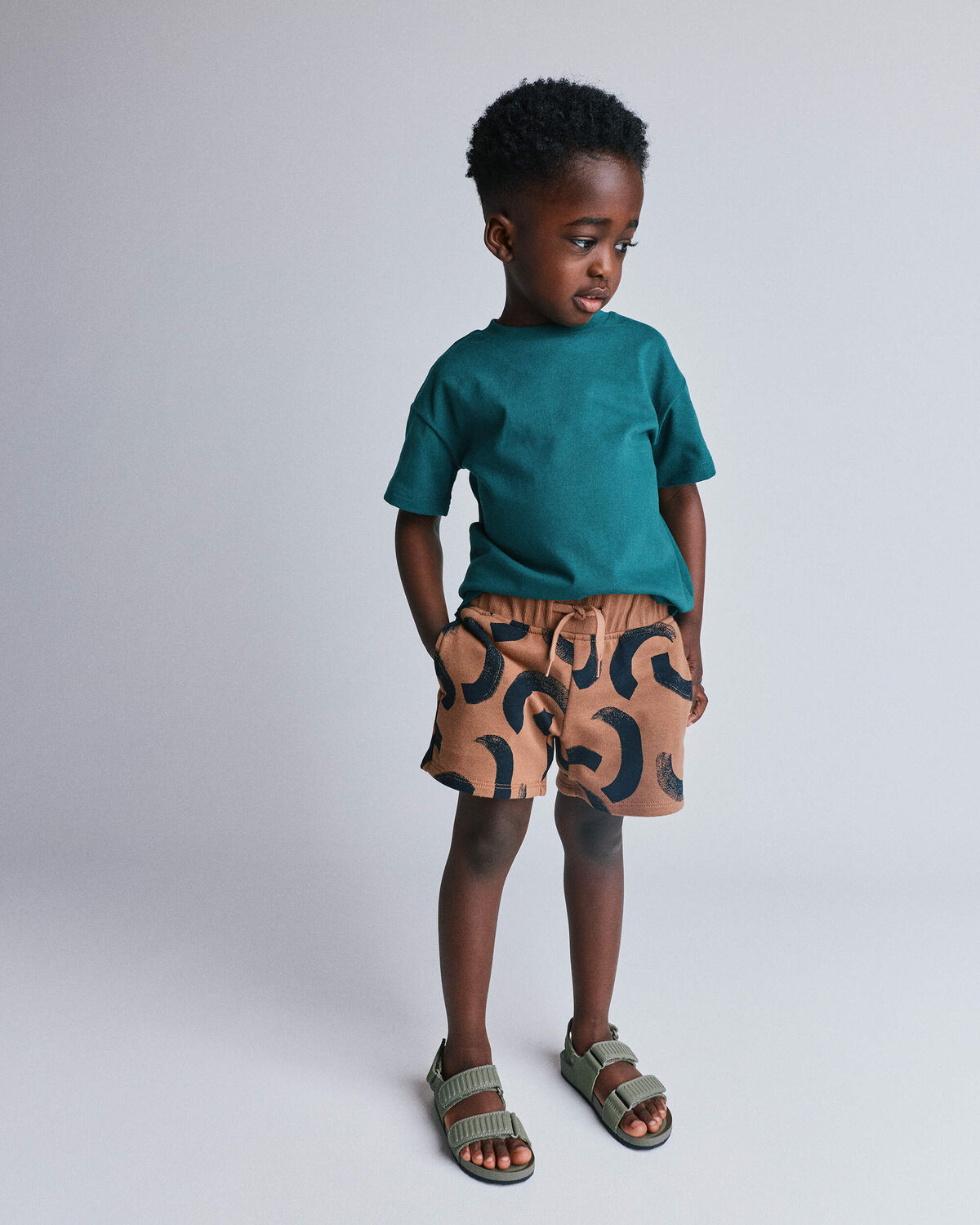 Toddler City Park™ Shorts in Abstract Print - Brown - Image 3