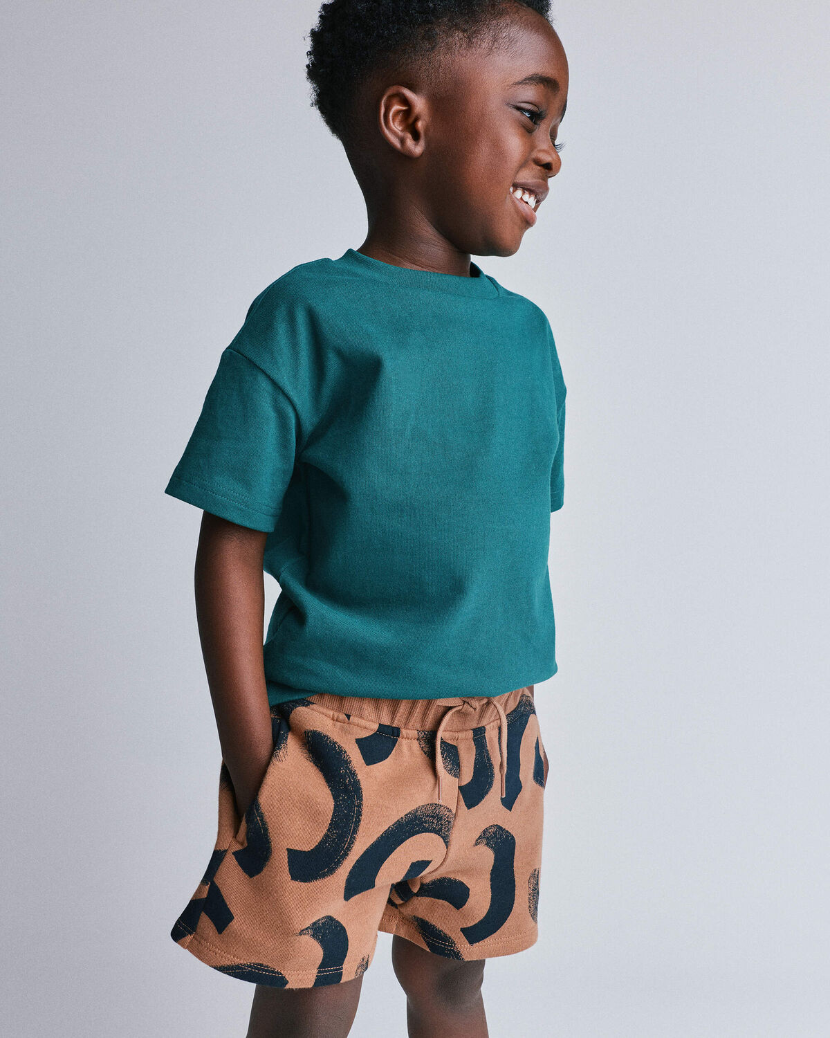 Toddler City Park™ Shorts in Abstract Print - Brown - Image 4