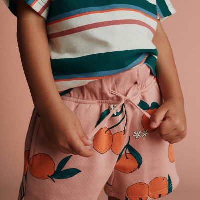 Toddler City Park™ Shorts in Clementine Grove Print - Light Pink