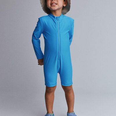 Toddler Boy 'Vitamin Sea' Long-Sleeve 1-Piece Rashguard - Turquoise