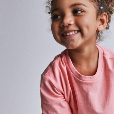 Toddler Girl Rolled Cuff Tee - Light Pink