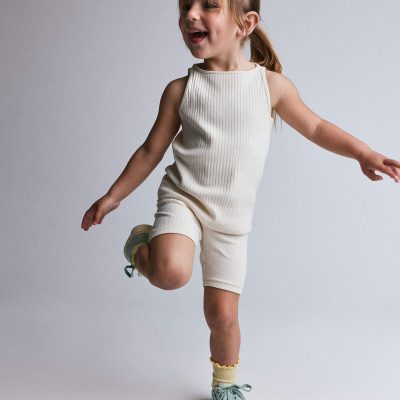 Toddler Girl Ribbed Playtime Tank Top - Cream