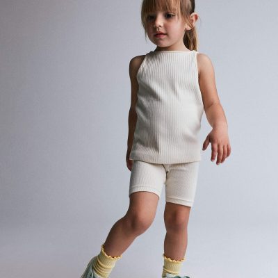 Toddler Girl Brooklyn Bike Shorts - Cream