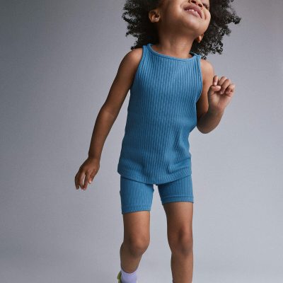 Toddler Girl Ribbed Playtime Tank Top - Blue