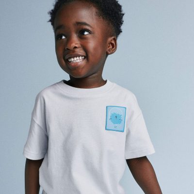Toddler Squish Relaxed Graphic Tee - White