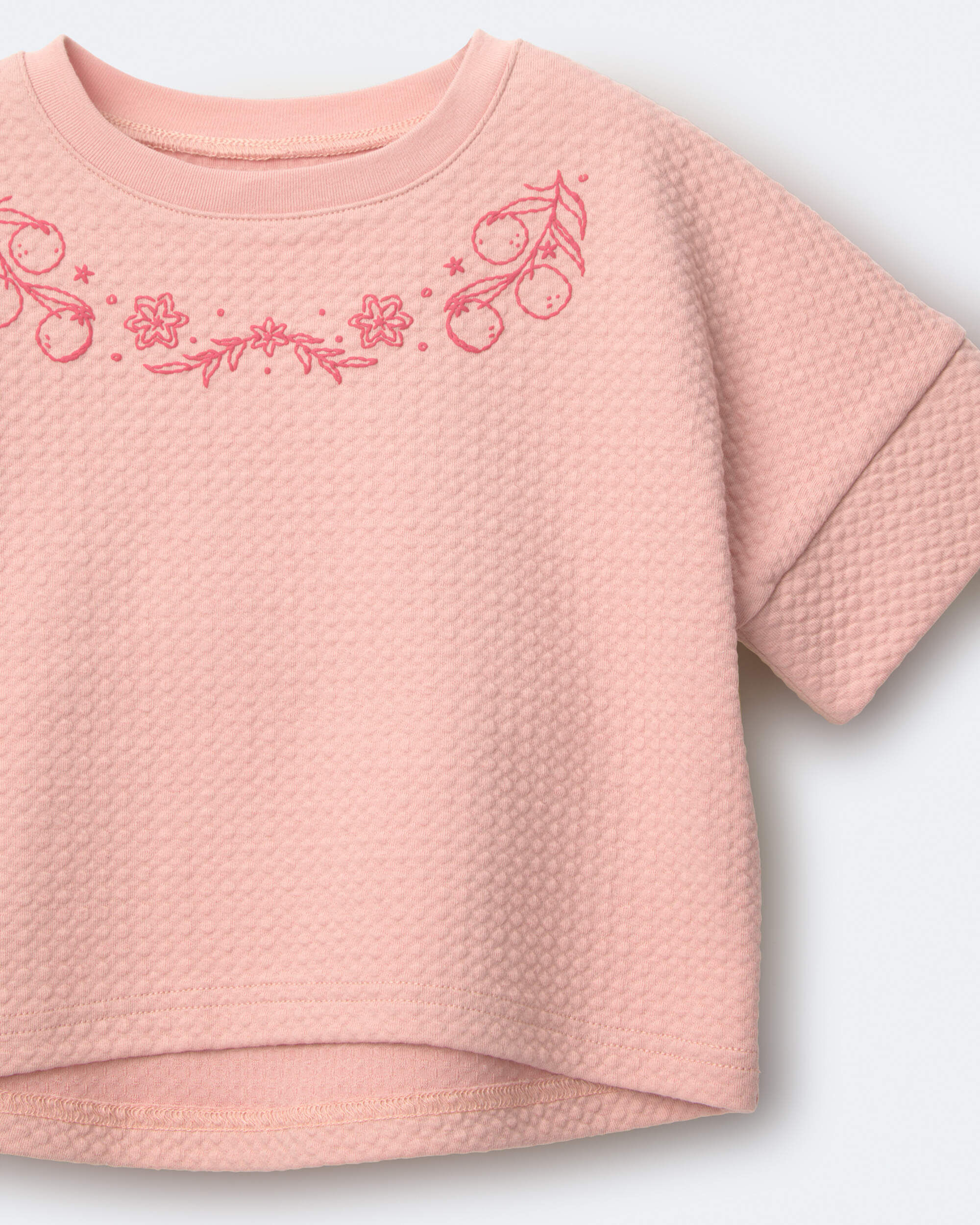 Toddler Girl High-Low Bubble Dolman Tee - Light Pink - Image 6