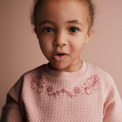 Toddler Girl High-Low Bubble Dolman Tee - Light Pink